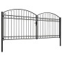 Doppeltüriges Zauntor mit Bogen 400x175 cm aus schwarzem Stahl von vidaXL, Gartentore - Ref: Foro24-143095, Preis: 464,76 €, ...