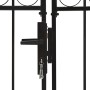 Doppeltüriges Zauntor mit Bogen 400x175 cm aus schwarzem Stahl von vidaXL, Gartentore - Ref: Foro24-143095, Preis: 464,76 €, ...