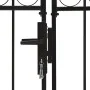 Double door fence gate with arch 400x175 cm black steel by vidaXL, garden gates - Ref: Foro24-143095, Price: 455,69 €, Discou...