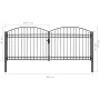 Doppeltüriges Zauntor mit Bogen 400x175 cm aus schwarzem Stahl von vidaXL, Gartentore - Ref: Foro24-143095, Preis: 464,76 €, ...