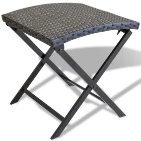 Schwarzer Klapphocker aus synthetischem Rattan von vidaXL, Hocker für den Außenbereich - Ref: Foro24-41788, Preis: 42,39 €, R...