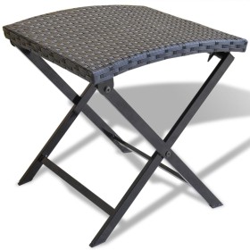 Taburete plegable ratán sintético negro de vidaXL, Otomanas de exterior - Ref: Foro24-41788, Precio: 45,01 €, Descuento: %