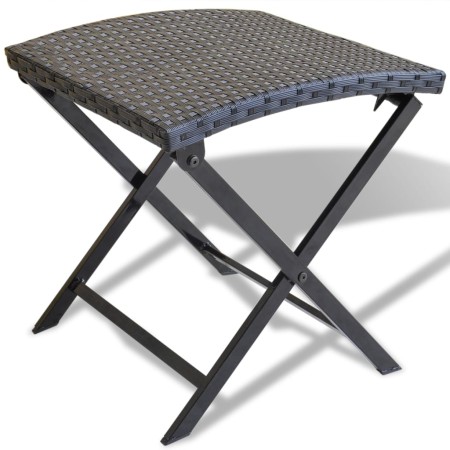 Schwarzer Klapphocker aus synthetischem Rattan von vidaXL, Hocker für den Außenbereich - Ref: Foro24-41788, Preis: 45,01 €, R...