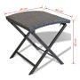 Taburete plegable ratán sintético negro