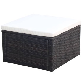 Polyrattan-Ottomane-Hocker 53x53x30 cm braun von vidaXL, Osmanen - Ref: Foro24-42670, Preis: 52,05 €, Rabatt: %