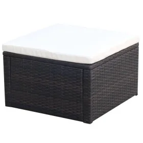 Polyrattan-Ottomane-Hocker 53x53x30 cm braun von vidaXL, Osmanen - Ref: Foro24-42670, Preis: 49,84 €, Rabatt: %