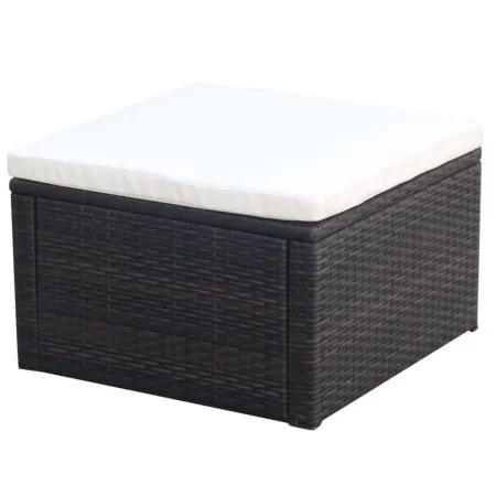Poly rattan ottoman stool 53x53x30 cm brown by vidaXL, Ottomans - Ref: Foro24-42670, Price: 49,84 €, Discount: %