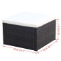 Taburete otomana poli ratán 53x53x30 cm marrón de vidaXL, Otomanas - Ref: Foro24-42670, Precio: 52,05 €, Descuento: %
