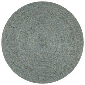 Alfombra de yute tejida a mano redonda verde oliva 150 cm