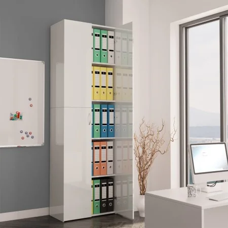 Büroschrank aus glänzend weißem Sperrholz, 60 x 32 x 190 cm von vidaXL, Aktenschränke - Ref: Foro24-800303, Preis: 187,56 €, ...