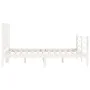 Double bed frame with white solid wood headboard by vidaXL, Beds and slatted bases - Ref: Foro24-3194282, Price: 146,37 €, Di...