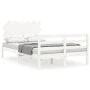 Estructura cama de matrimonio con cabecero madera maciza blanco de vidaXL, Camas y somieres - Ref: Foro24-3195257, Precio: 13...