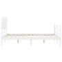 Doppelbettgestell mit weißem Massivholz-Kopfteil von vidaXL, Betten und Lattenroste - Ref: Foro24-3195257, Preis: 137,76 €, R...