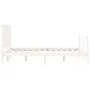 Double bed frame with white solid wood headboard by vidaXL, Beds and slatted bases - Ref: Foro24-3194737, Price: 147,70 €, Di...