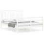 Estructura cama de matrimonio con cabecero madera maciza blanco de vidaXL, Camas y somieres - Ref: Foro24-3194347, Precio: 15...