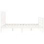 Estructura cama de matrimonio con cabecero madera maciza blanco de vidaXL, Camas y somieres - Ref: Foro24-3194347, Precio: 15...