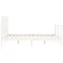 Double bed frame with white solid wood headboard by vidaXL, Beds and slatted bases - Ref: Foro24-3194542, Price: 144,62 €, Di...