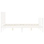 Double bed frame with white solid wood headboard by vidaXL, Beds and slatted bases - Ref: Foro24-3193892, Price: 140,93 €, Di...