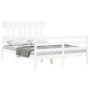 Estructura cama de matrimonio con cabecero madera maciza blanco de vidaXL, Camas y somieres - Ref: Foro24-3195127, Precio: 13...