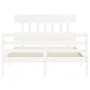 Estructura cama de matrimonio con cabecero madera maciza blanco de vidaXL, Camas y somieres - Ref: Foro24-3195127, Precio: 13...
