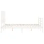 Estructura cama de matrimonio con cabecero madera maciza blanco de vidaXL, Camas y somieres - Ref: Foro24-3195127, Precio: 13...