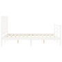 Double bed frame with white solid wood headboard by vidaXL, Beds and slatted bases - Ref: Foro24-3193827, Price: 137,96 €, Di...