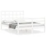 Estructura cama de matrimonio con cabecero madera maciza blanco de vidaXL, Camas y somieres - Ref: Foro24-3193957, Precio: 13...