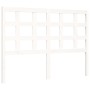 Double bed frame with white solid wood headboard by vidaXL, Beds and slatted bases - Ref: Foro24-3193957, Price: 139,85 €, Di...