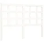 Double bed frame with white solid wood headboard by vidaXL, Beds and slatted bases - Ref: Foro24-3193957, Price: 137,72 €, Di...