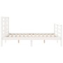 Double bed frame with white solid wood headboard by vidaXL, Beds and slatted bases - Ref: Foro24-3194672, Price: 141,56 €, Di...