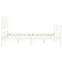 Estructura cama de matrimonio con cabecero madera maciza blanco de vidaXL, Camas y somieres - Ref: Foro24-3194412, Precio: 14...