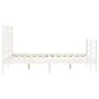 Double bed frame with white solid wood headboard by vidaXL, Beds and slatted bases - Ref: Foro24-3194932, Price: 138,51 €, Di...