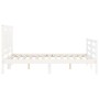 Doppelbettgestell mit weißem Massivholz-Kopfteil von vidaXL, Betten und Lattenroste - Ref: Foro24-3194022, Preis: 149,05 €, R...