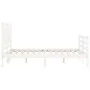 Double bed frame with white solid wood headboard by vidaXL, Beds and slatted bases - Ref: Foro24-3194022, Price: 146,94 €, Di...