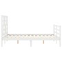 Doppelbettgestell mit weißem Massivholz-Kopfteil von vidaXL, Betten und Lattenroste - Ref: Foro24-3194867, Preis: 141,65 €, R...