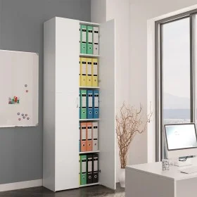 Weißer Büroschrank aus Sperrholz, 60 x 32 x 190 cm von vidaXL, Aktenschränke - Ref: Foro24-800297, Preis: 131,58 €, Rabatt: %