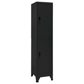 Black steel locker 38x45x180 cm by vidaXL, Lockers and storage cabinets - Ref: Foro24-339778, Price: 157,00 €, Discount: %