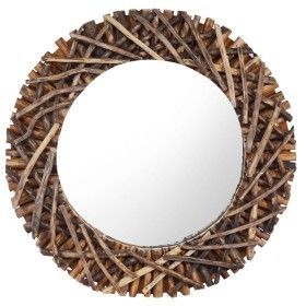 Runder Wandspiegel aus Teakholz, 60 cm von vidaXL, Spiegel - Ref: Foro24-288802, Preis: 103,47 €, Rabatt: %