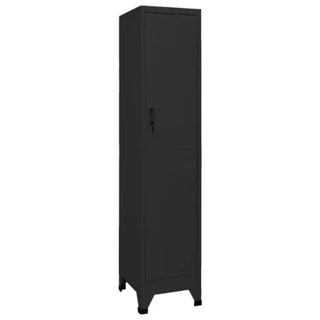 Schwarzer Stahlschrank 38x45x180 cm von vidaXL, Schließfächer und Lagerschränke - Ref: Foro24-339774, Preis: 174,64 €, Rabatt: %