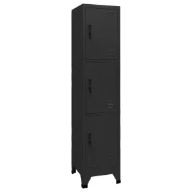 Schwarzer Stahlspind 38x45x180 cm von vidaXL, Schließfächer und Lagerschränke - Ref: Foro24-339782, Preis: 185,08 €, Rabatt: %