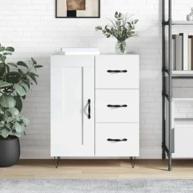 Weißer Hochglanz-Sperrholz-Sideboard 69,5x34x90 cm von vidaXL, Sideboards - Ref: Foro24-830254, Preis: 97,18 €, Rabatt: %