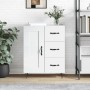 Weißer Hochglanz-Sperrholz-Sideboard 69,5x34x90 cm von vidaXL, Sideboards - Ref: Foro24-830254, Preis: 98,37 €, Rabatt: %