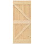 Puerta corredera con herrajes madera maciza de pino 80x210 cm