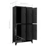 Anthrazitgrauer Stahlspind 90x45x180 cm von vidaXL, Schließfächer und Lagerschränke - Ref: Foro24-339799, Preis: 341,34 €, Ra...