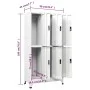 White steel locker 90x45x180 cm by vidaXL, Lockers and storage cabinets - Ref: Foro24-339796, Price: 412,65 €, Discount: %