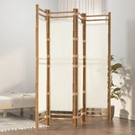 Folding screen with 4 panels made of bamboo and canvas, 160 cm. by vidaXL, Room dividers - Ref: Foro24-350624, Price: 103,01 ...
