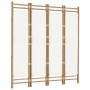 Folding screen with 4 panels made of bamboo and canvas, 160 cm. by vidaXL, Room dividers - Ref: Foro24-350624, Price: 105,04 ...