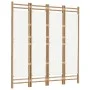 Folding screen with 4 panels made of bamboo and canvas, 160 cm. by vidaXL, Room dividers - Ref: Foro24-350624, Price: 103,01 ...