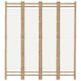 Biombo plegable de 4 paneles bambú y lona 160 cm de vidaXL, Divisores de ambientes - Ref: Foro24-350624, Precio: 105,04 €, De...