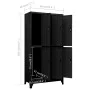 Black steel locker 90x45x180 cm by vidaXL, Lockers and storage cabinets - Ref: Foro24-339798, Price: 365,49 €, Discount: %